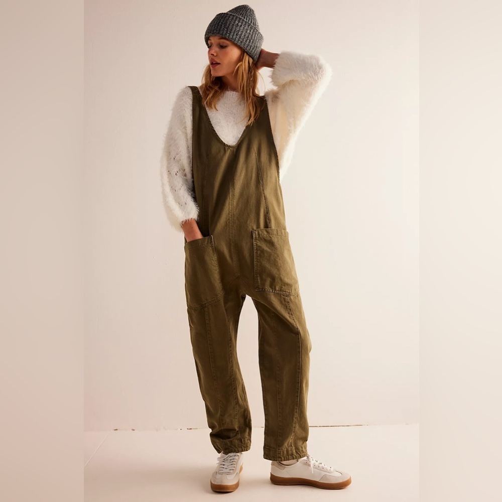 Free People High Roller Jumpsuit Moss Green (s)